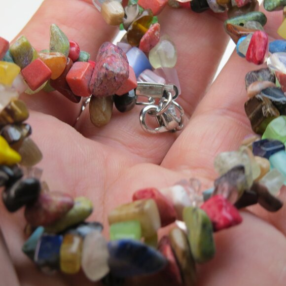 Multi Gemstone Agate Anklet - Picture 2 of 4